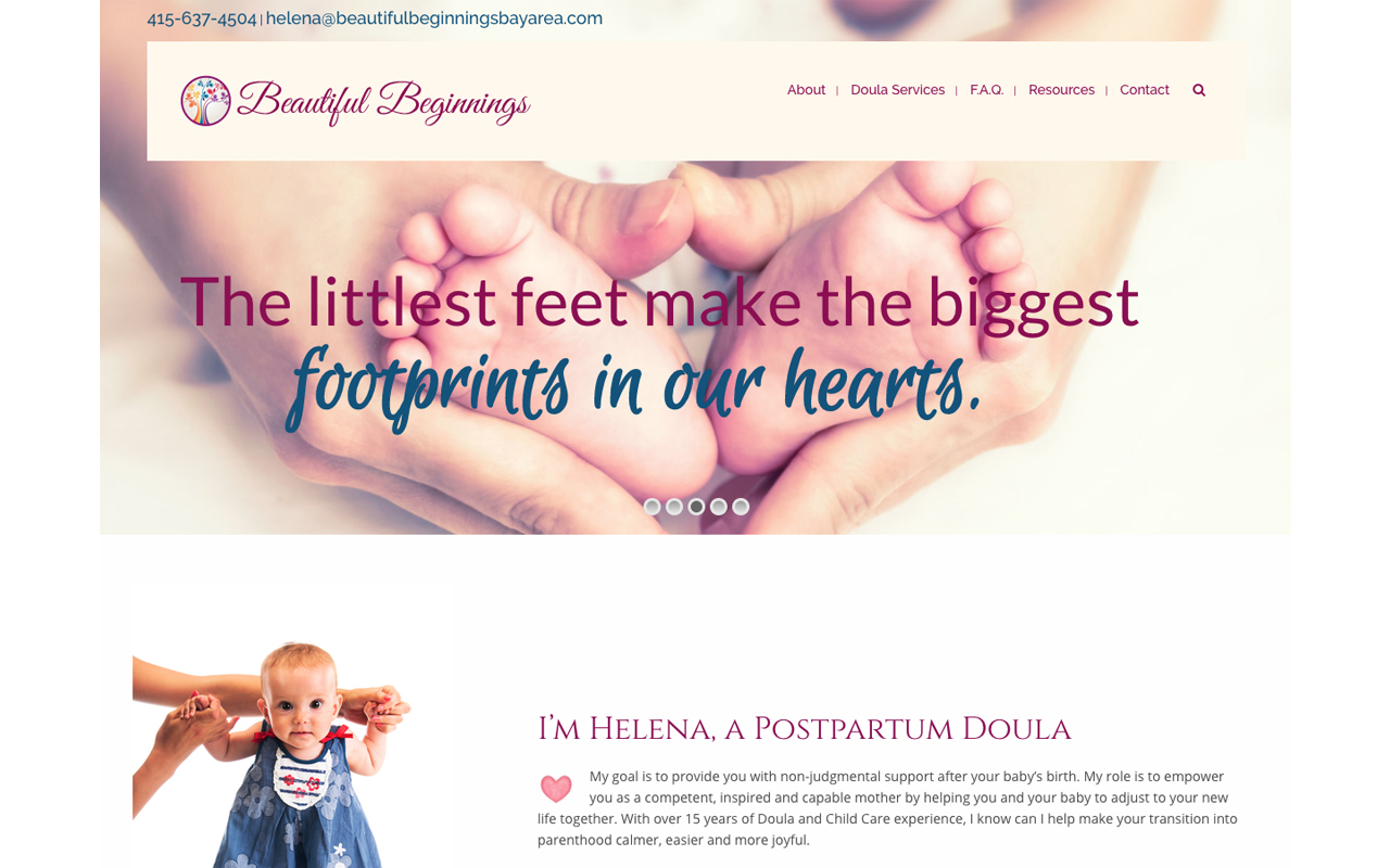Website for Beautiful Beginnings Bay Area by Primagine Designs