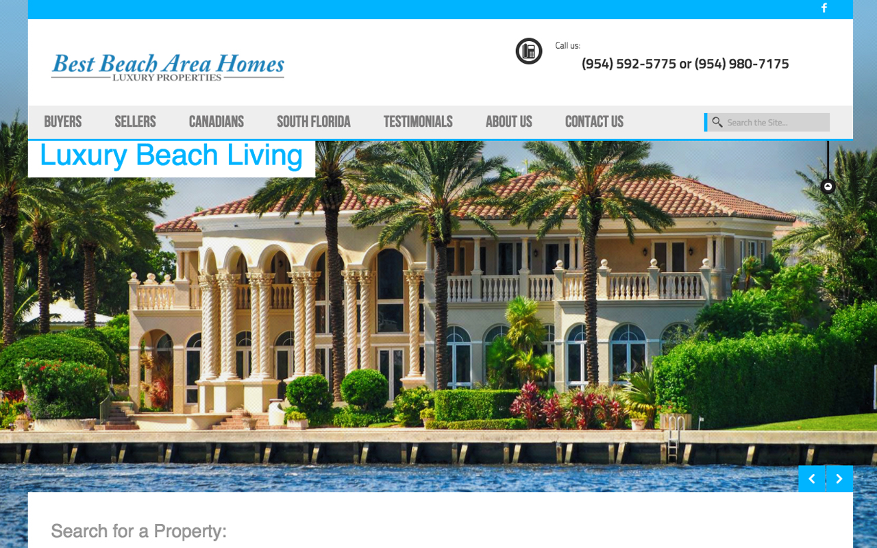 Website for Best Beach Area Homes by Primagine Designs